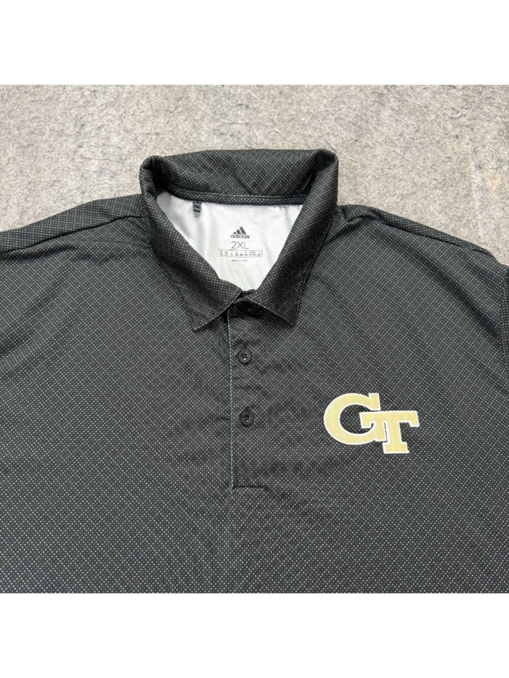 Georgia Tech Yellow Jackets Adidas Performance Polo Shirt Men 2XL Black